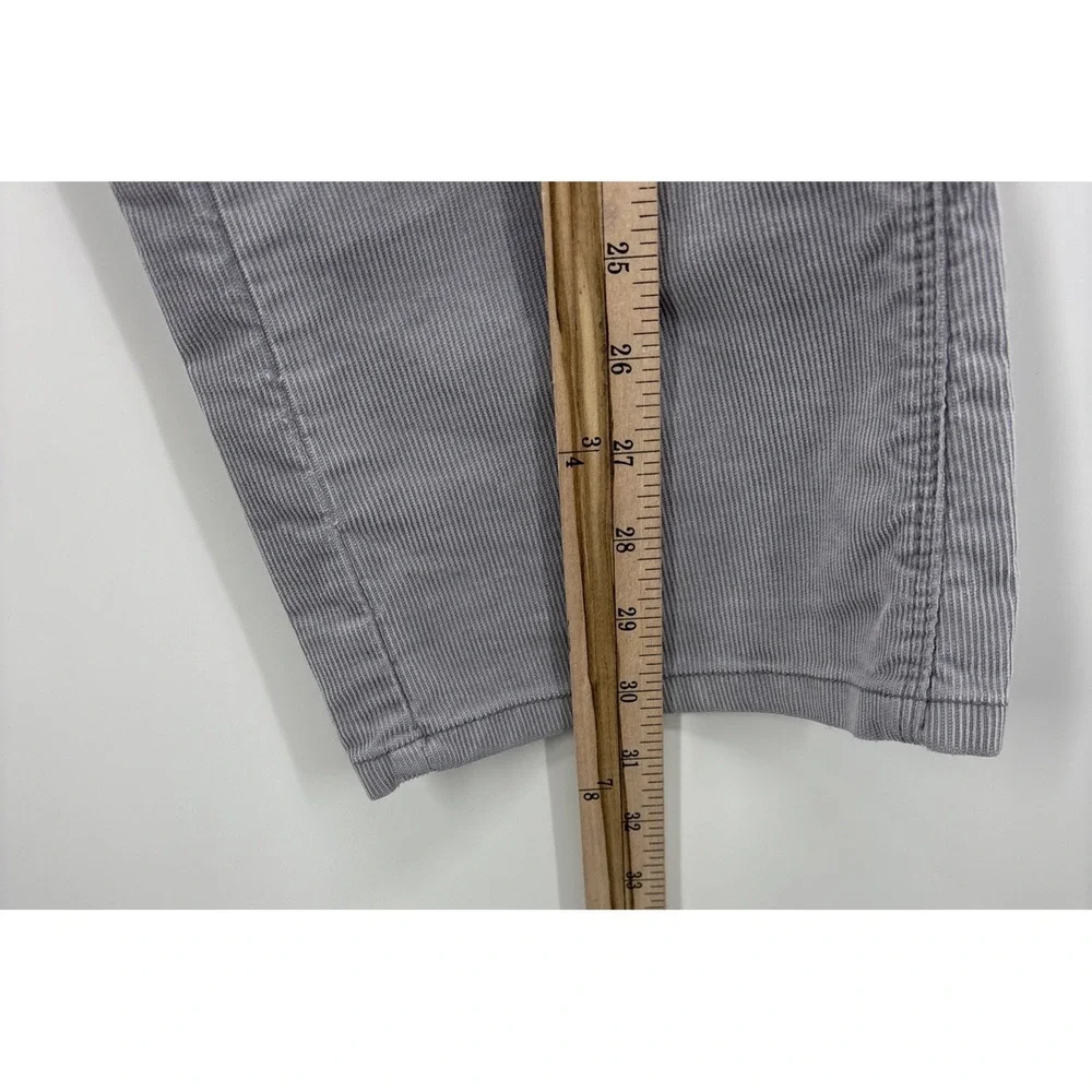 Levis 504 Slouch Straight Corduroy Pants Grey Womens Sz 35x31 Mid Rise Trousers‎